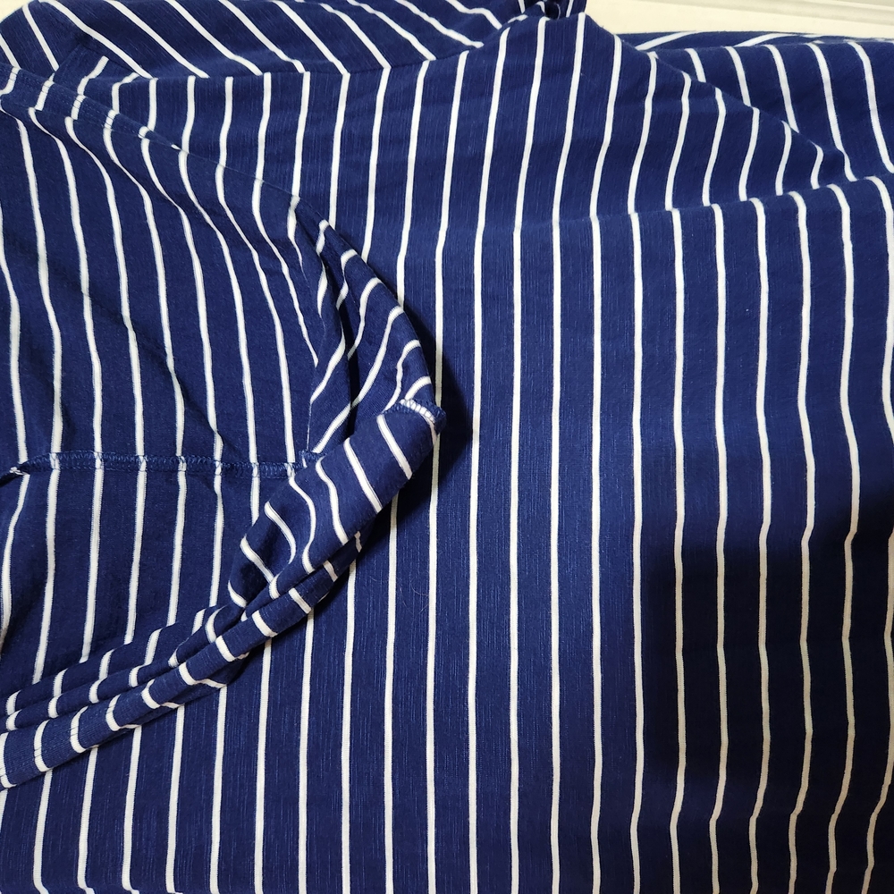 Jones New York Blue and White Tie Front Sailor Collar T-Shirt - Picture 7 of 7
